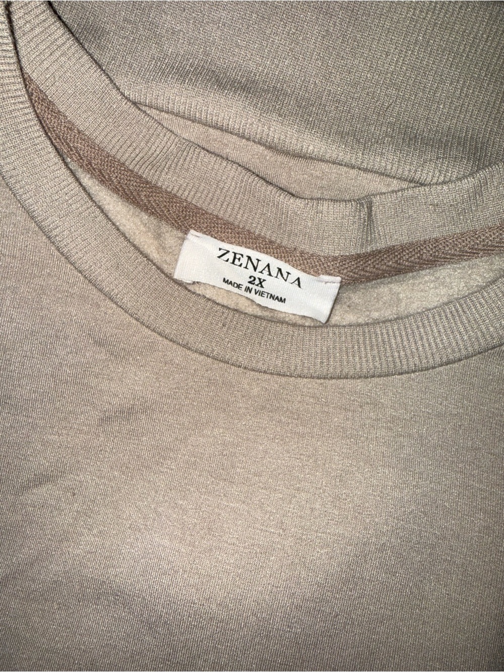 Zenana Outfitters Oversized Crewneck Sweatshirt in Taupe - Picture 4 of 4
